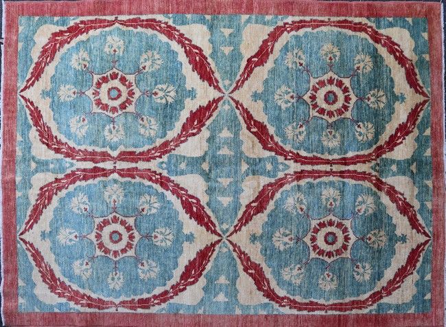 TAPIS rectangulaire en laine polychrome à...