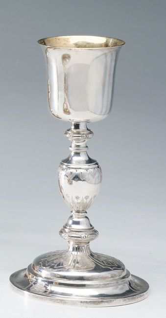 CALICE en argent (950) à fût balustre et...