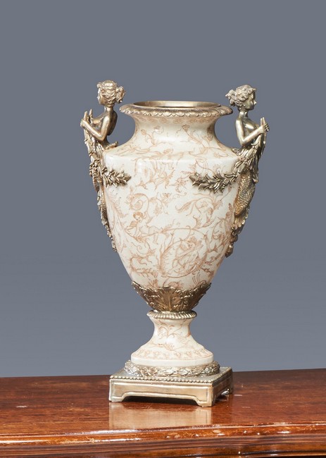 VASE en porcelaine émaillée craquelée de...