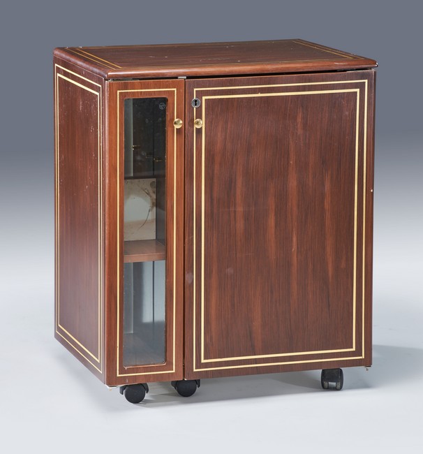 MINI-BAR sur roulettes en bois teinté façon...