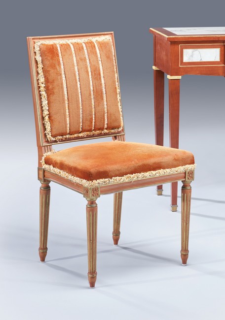 PAIRE DE CHAISES à dossier plat carré en...