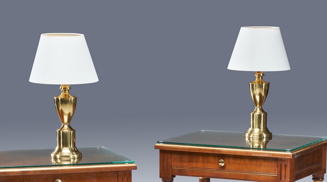 PAIRE DE LAMPES de chevet de forme balustre...