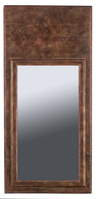 TRUMEAU RECTANGULAIRE en bois laqué doré...