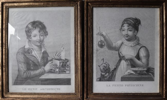 DEUX REPRODUCTIONS en noir à l'imitation...