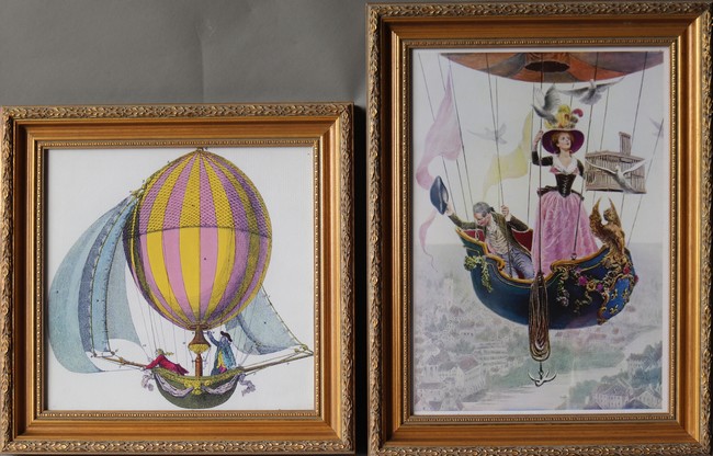 DEUX REPRODUCTIONS en couleurs à l'imitation...