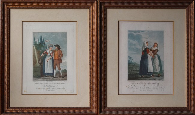 TROIS GRAVURES en couleurs d'après Antonio...