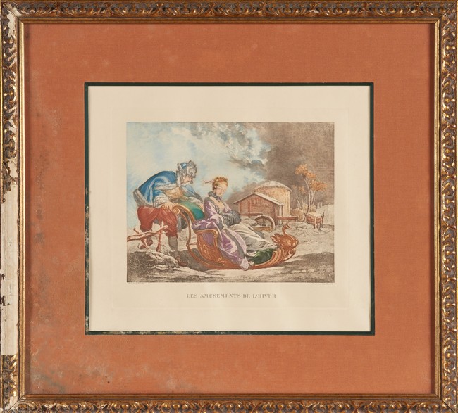 DEUX GRAVURES en couleurs l'une d'après François...
