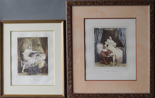 DEUX GRAVURES en couleurs d'après Achille...