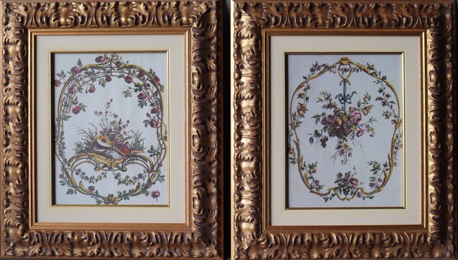 DEUX REPRODUCTIONS en couleurs d'après les...