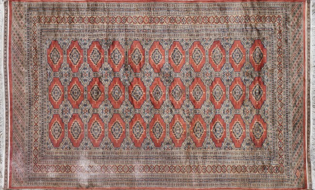 TAPIS rectangulaire en laine à décor de trois...