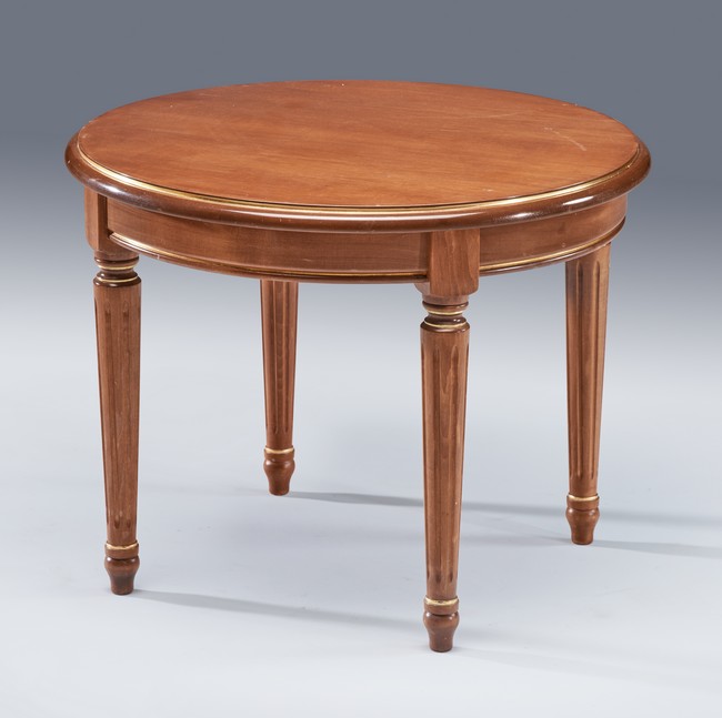 TABLE BASSE ronde en bois teinté façon acajou...