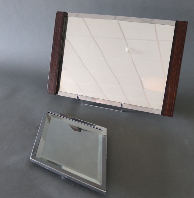 PLATEAU rectangulaire à fond de miroir et...