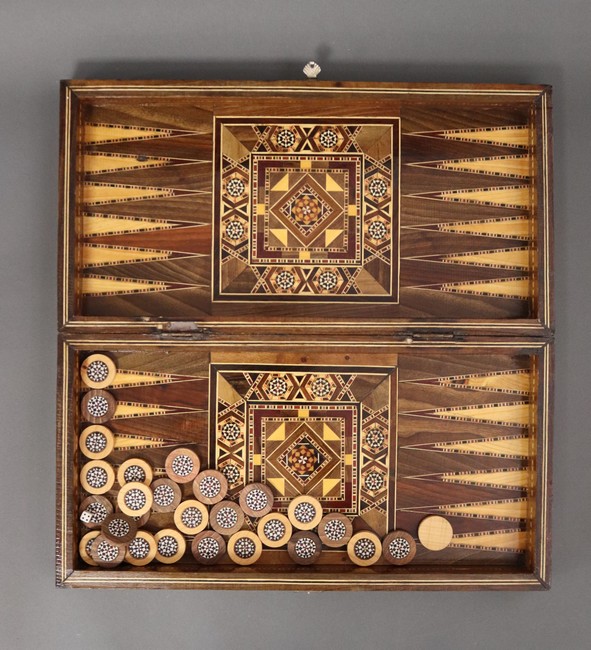 BOÎTE A JEU de Backgammon rectangulaire en...