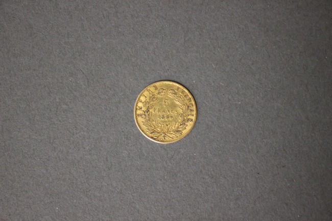5 Fr or Napoléon III tête nue, Paris, 18...