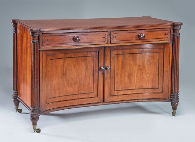 COMMODE-BUREAU en acajou et placage d'acajou...