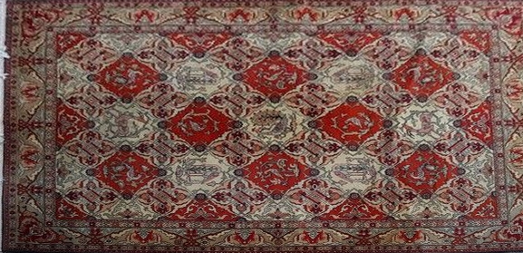 TAPIS rectangulaire en laine à tons beige...