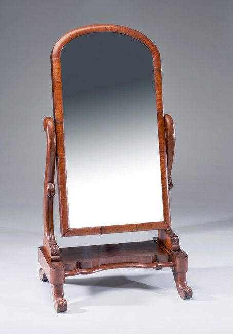 MIROIR-PSYCHÉ en acajou et placage d'acajou,...