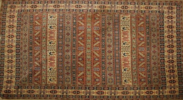 TAPIS rectangulaire en laine polychrome à...