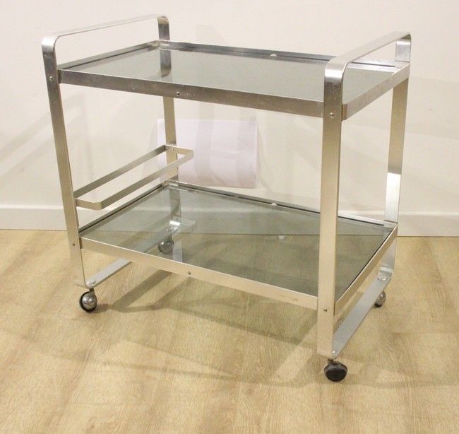 TABLE DESSERTE à roulettes en aluminium à...