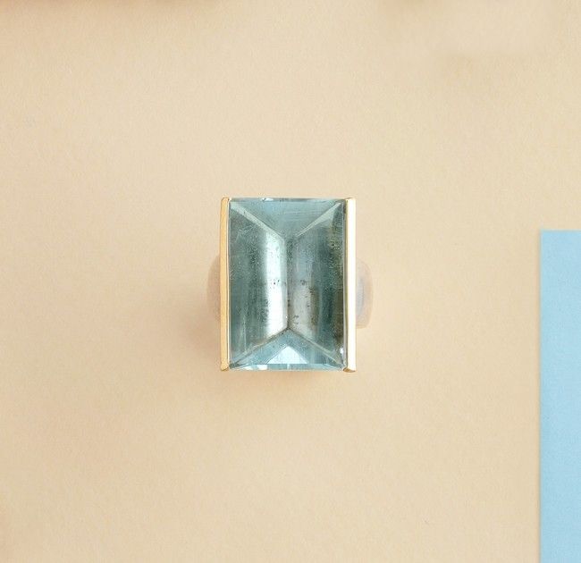 BAGUE design en argent (925) et partie vermeillée...