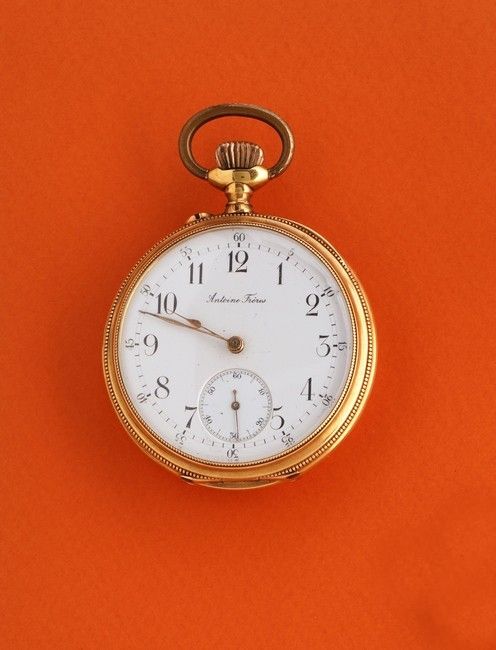 MONTRE-CHRONOMETRE de poche en or jaune (750),...