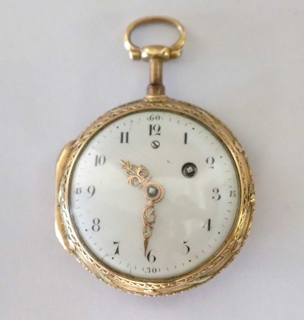 MONTRE DE POCHE en ors de couleur (750),...