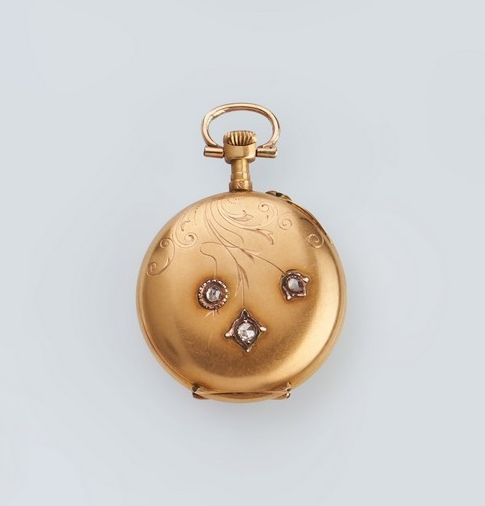 MONTRE DE COL en or jaune (750), à remontoir...