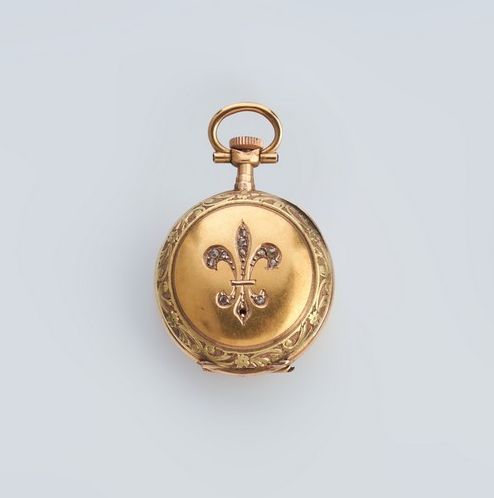 MONTRE DE COL en ors de couleur (750), à...