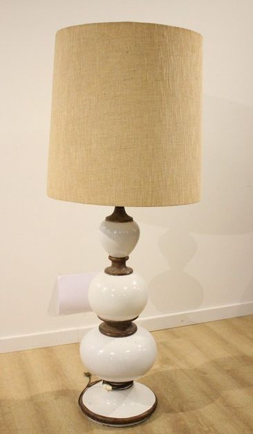 GRANDE LAMPE DE TABLE en céramique émaillée...