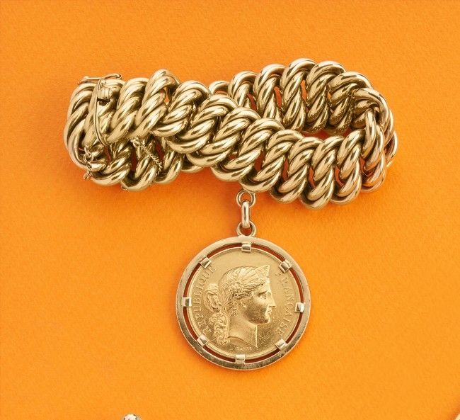BRACELET MAILLE AMERICAINE en or (750) avec...