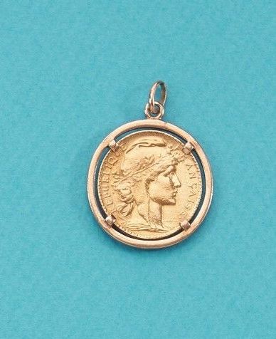 PENDENTIF en or (750) avec pièce de 20 Fr...