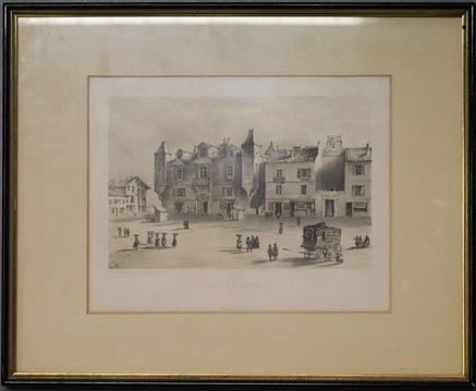 DEUX LITHOGRAPHIES ET UNE GRAVURE en couleurs...