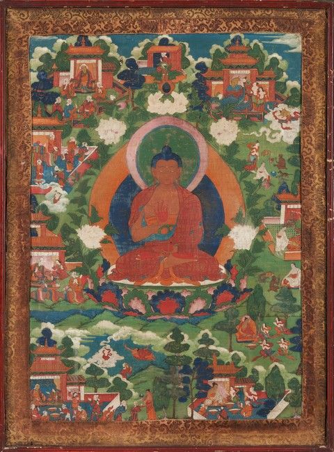 TANGKHA représentant le bouddha Cakiamuni...