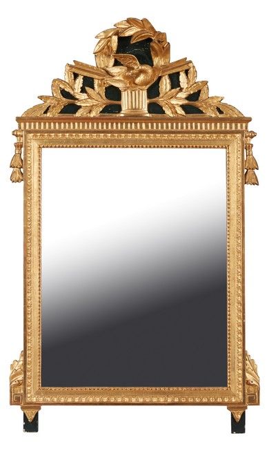 MIROIR rectangulaire à fronton ajouré en...