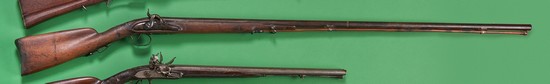 FUSIL DE CHASSE, A SILEX, TRANSFORMÉ A PERCUSSION,...