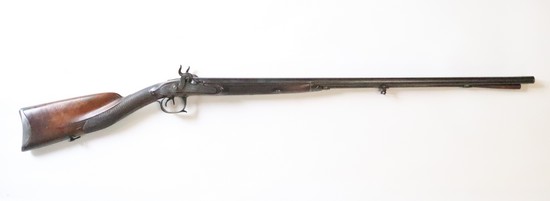 FUSIL DE CHASSE A SILEX, TRANSFORMÉ A PERCUSSION,...