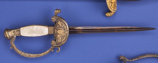 EPEE D'OFFICIER D'ÉPOQUE RESTAURTION, TRANSFORMEE...