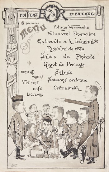 GRAND MENU manuscrit à l'encre pour L'EOR...