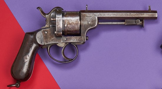 REVOLVER A BROCHE ARENDT, six coups, cal....