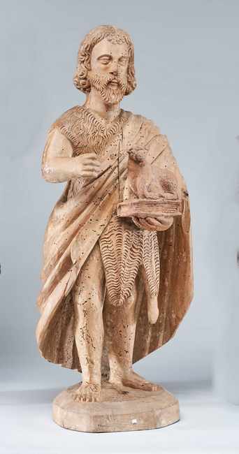 SAINT JEAN-BAPTISTE en bois sculpté.