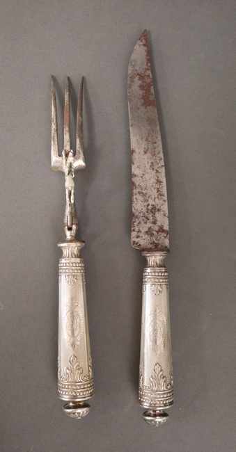 COUVERT A GIGOT en argent fourré (950) à...
