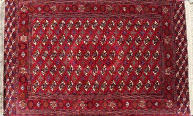 TAPIS rectangulaire en laine polychrome sur...