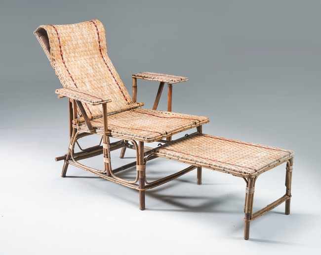 CHAISE LONGUE et FAUTEUIL en rotin.