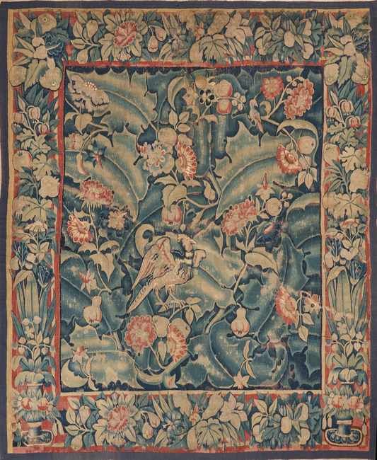 TAPISSERIE dite "feuilles de choux" ou "aristoloches",...