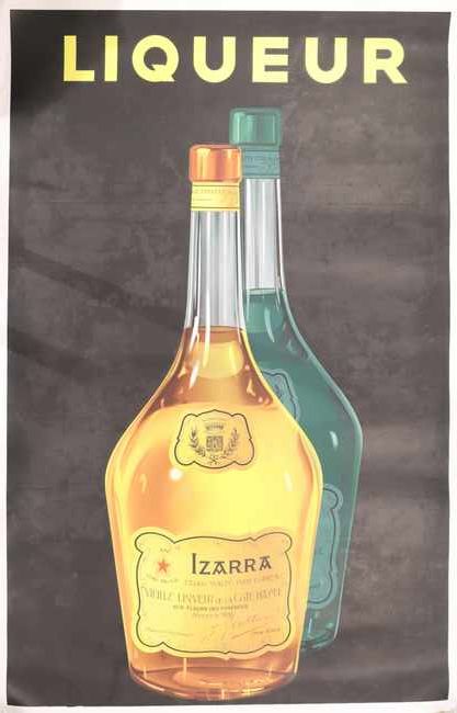 AFFICHE lithographiée pour la liqueur IZ...