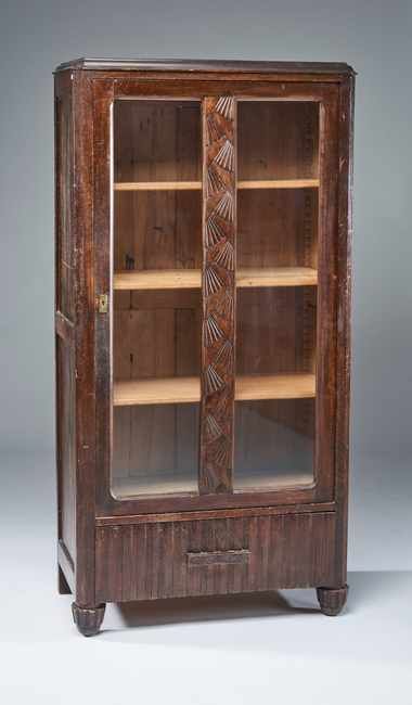PETITE VITRINE rectangulaire en bois mouluré...