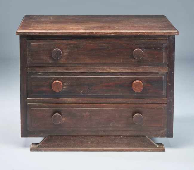 COMMODE rectangulaire en chêne et pin teintés,...