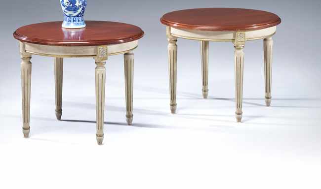 PAIRE DE TABLES BASSES circulaires en bois...