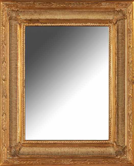 PAIRE DE MIROIRS rectangulaires en bois sculpté...
