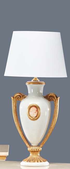 LAMPE amphore en céramique émaillée craquelée...